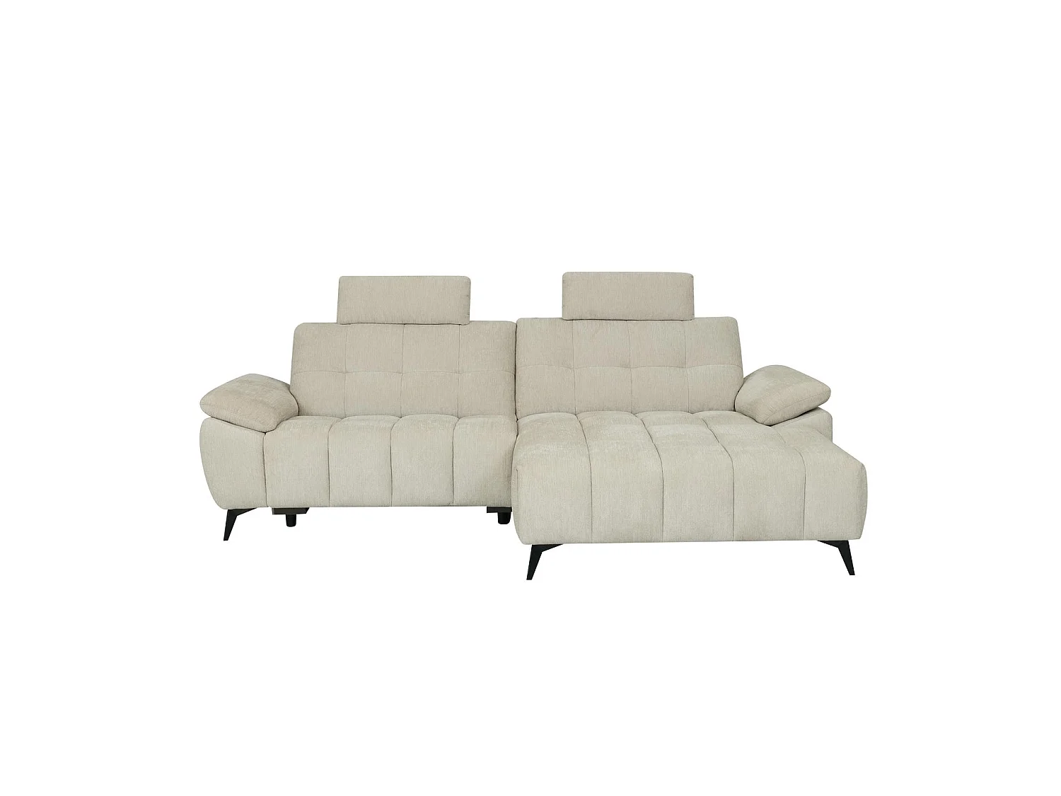 Canapé d'angle droite Colorado - 3 places - Tissu - Beige