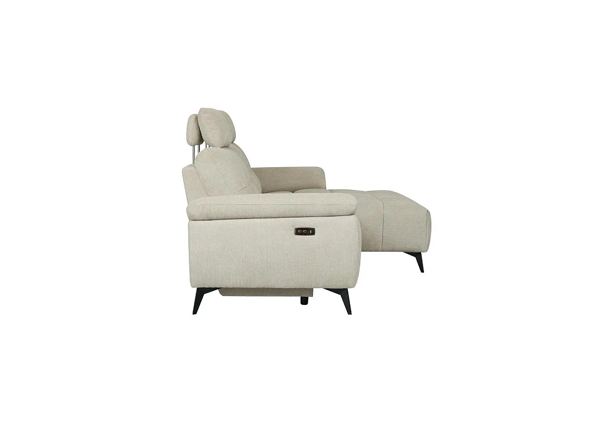 Canapé d'angle droite Colorado - 3 places - Tissu - Beige