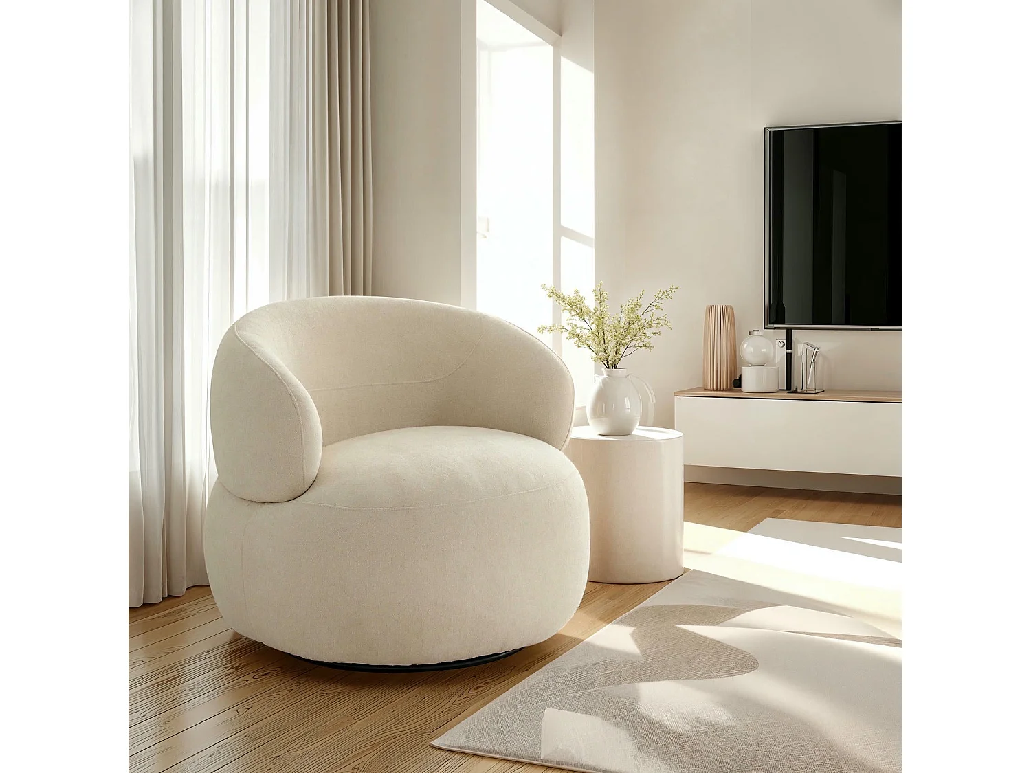 Draaibare fauteuil New York van stof -