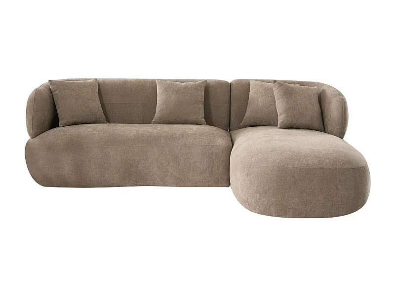 Hoekbank met hoek rechts 3 zitplaatsen New York van stof - bruin