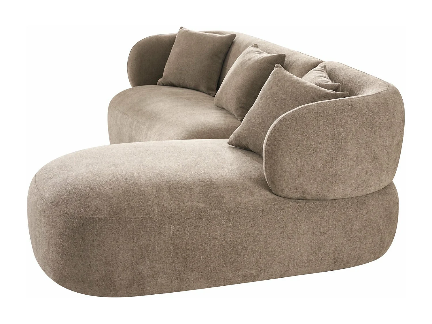 Hoekbank met hoek rechts 3 zitplaatsen New York van stof - bruin