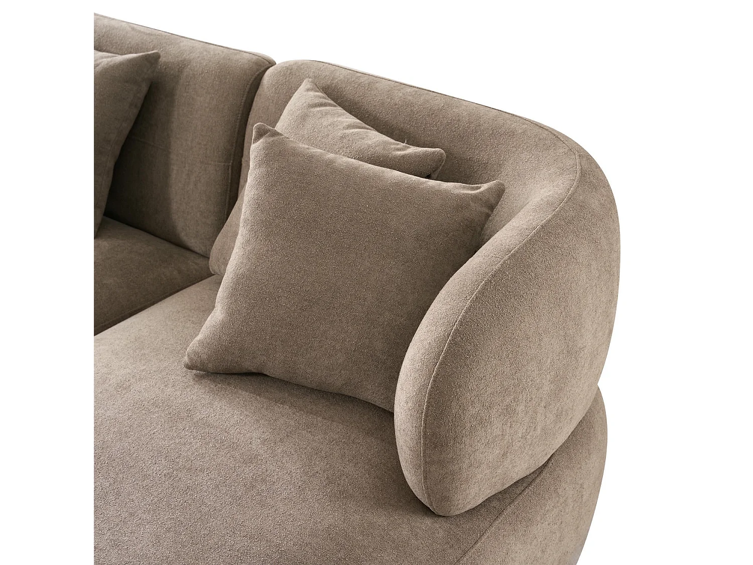 Hoekbank met hoek rechts 3 zitplaatsen New York van stof - bruin