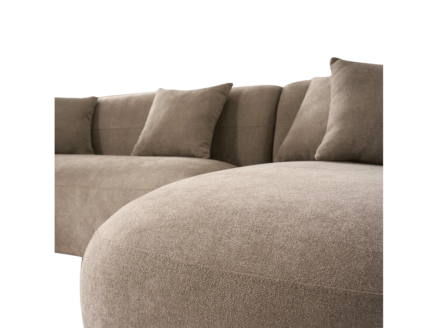 Hoekbank met hoek rechts 3 zitplaatsen New York van stof - bruin