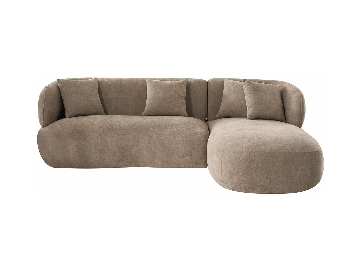 Canapé d'angle droite New York - 3 places - Tissu - Marron