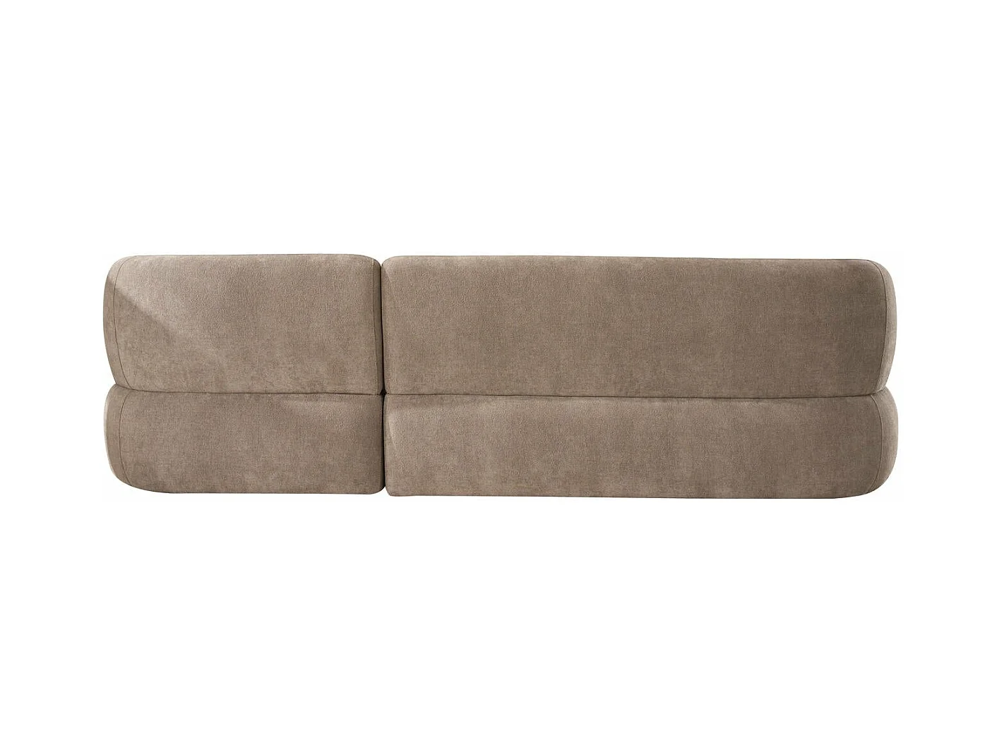 Canapé d'angle droite New York - 3 places - Tissu - Marron