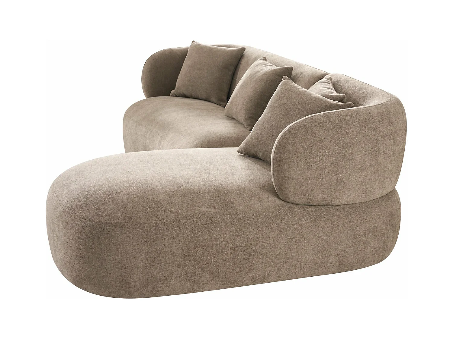 Canapé d'angle droite New York - 3 places - Tissu - Marron