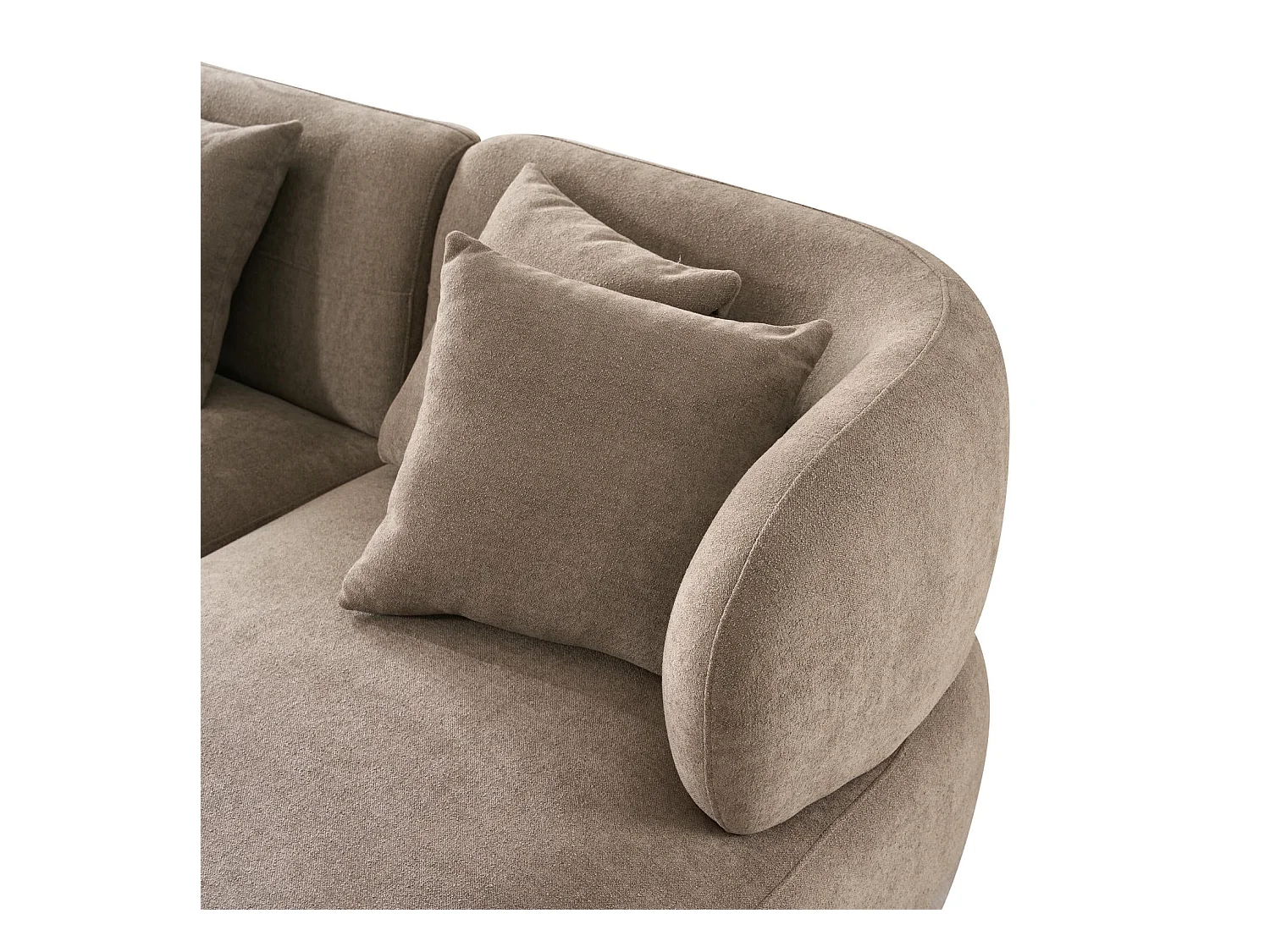 Canapé d'angle droite New York - 3 places - Tissu - Marron