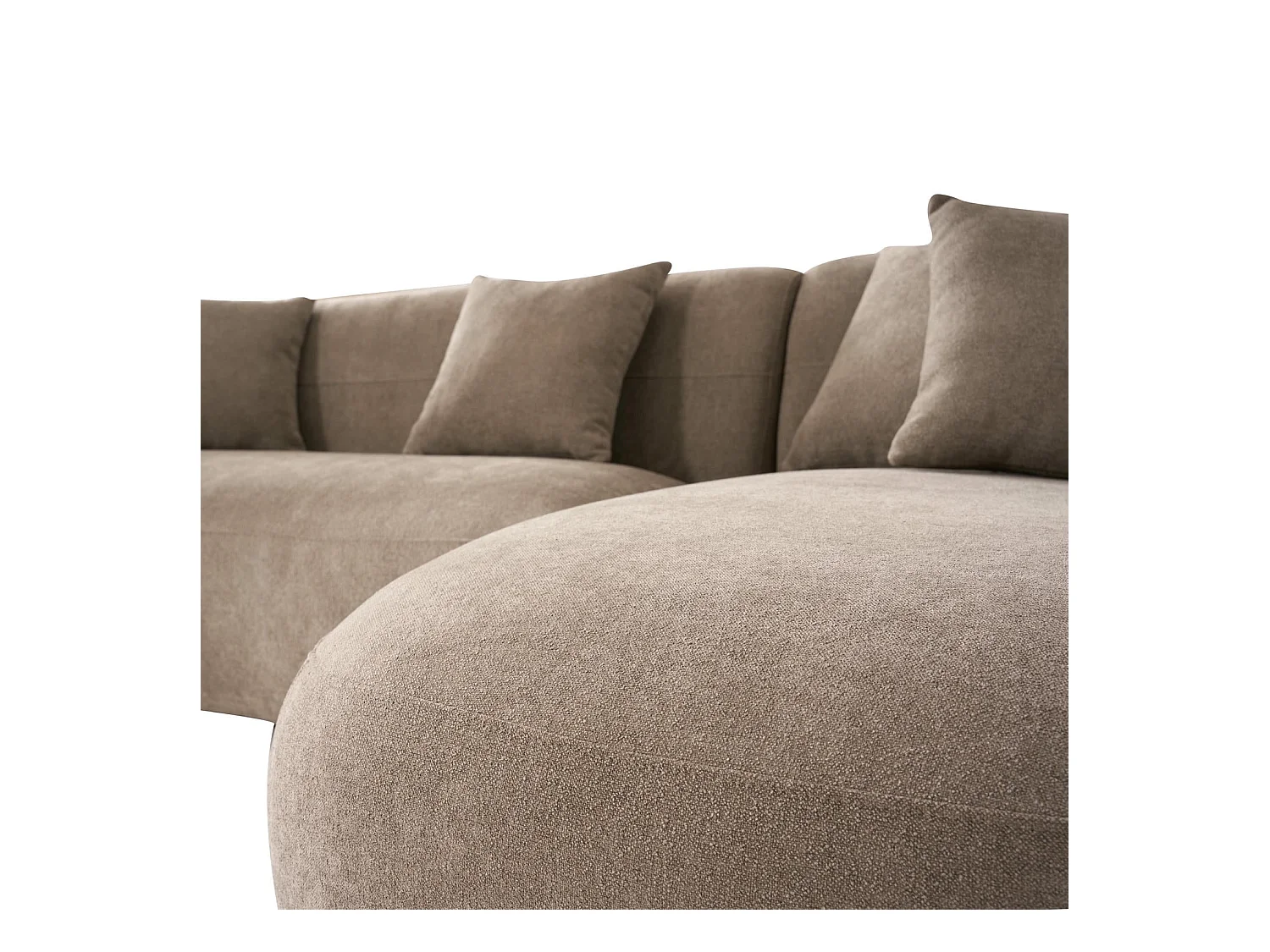 Canapé d'angle droite New York - 3 places - Tissu - Marron