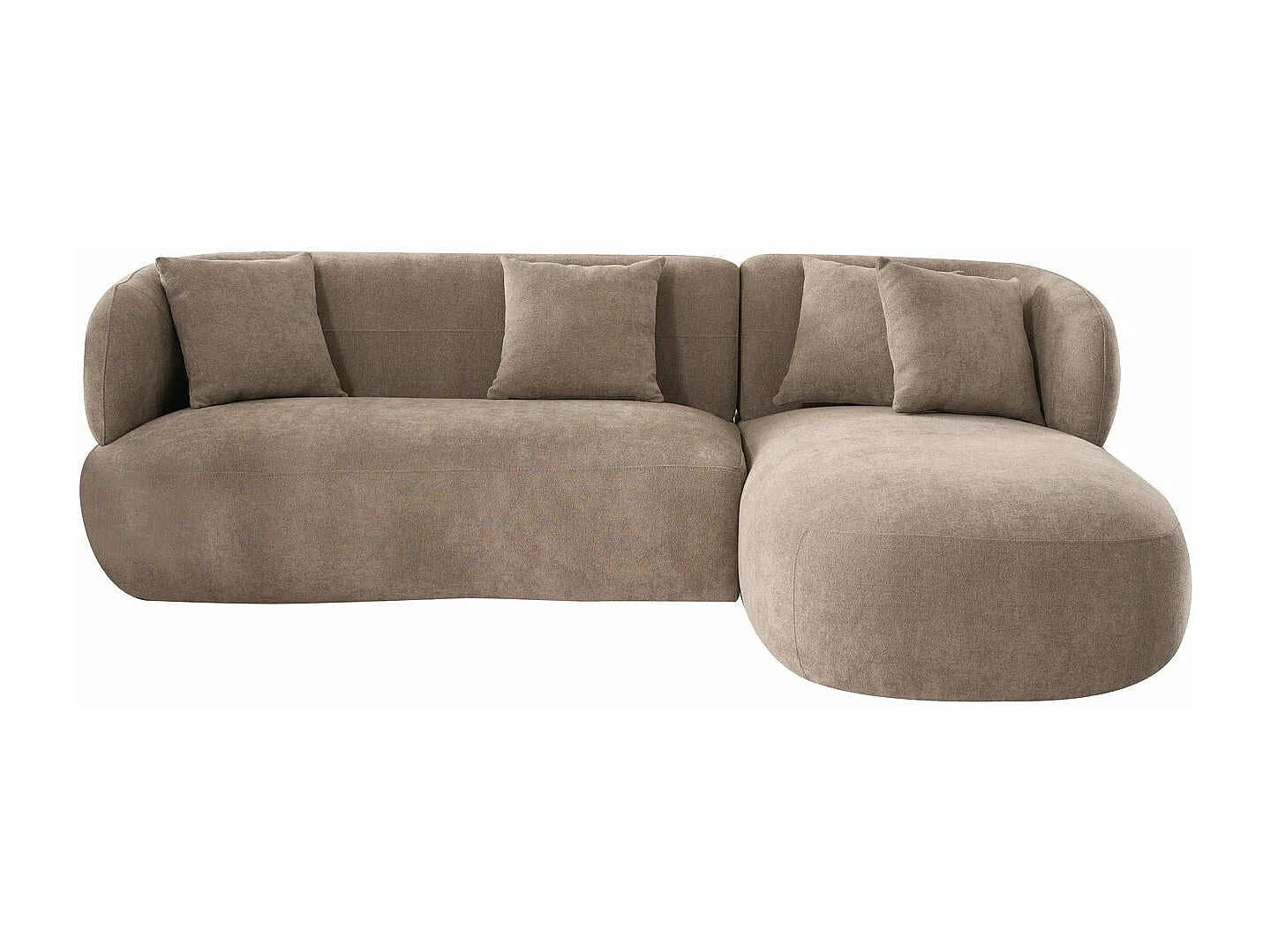 Canapé d'angle droite New York - 3 places - Tissu - Marron