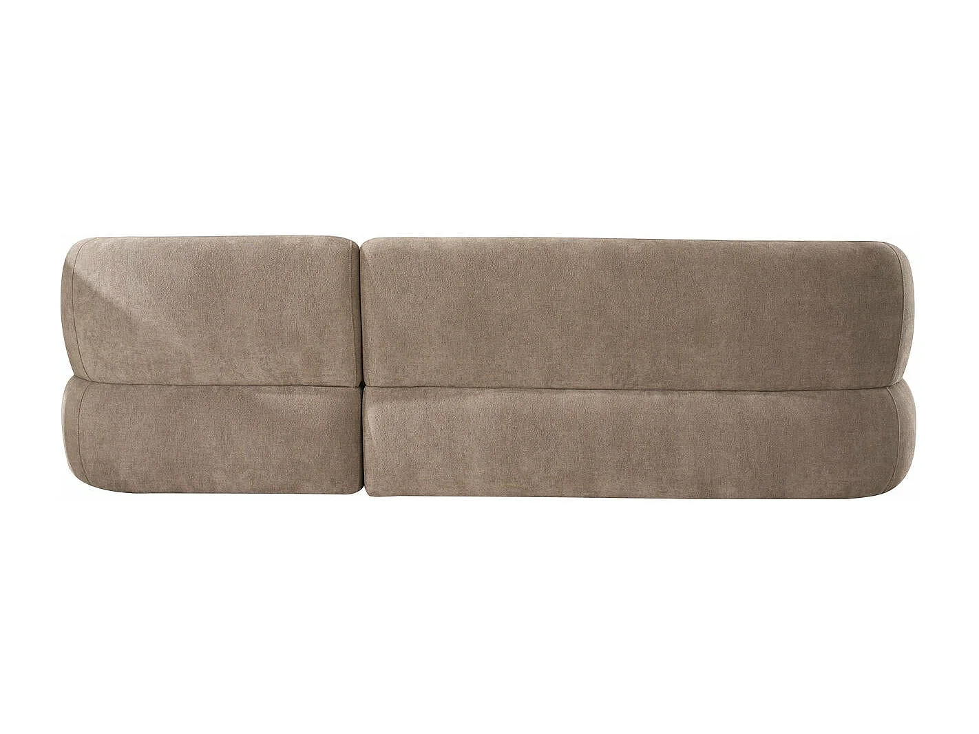 Canapé d'angle droite New York - 3 places - Tissu - Marron