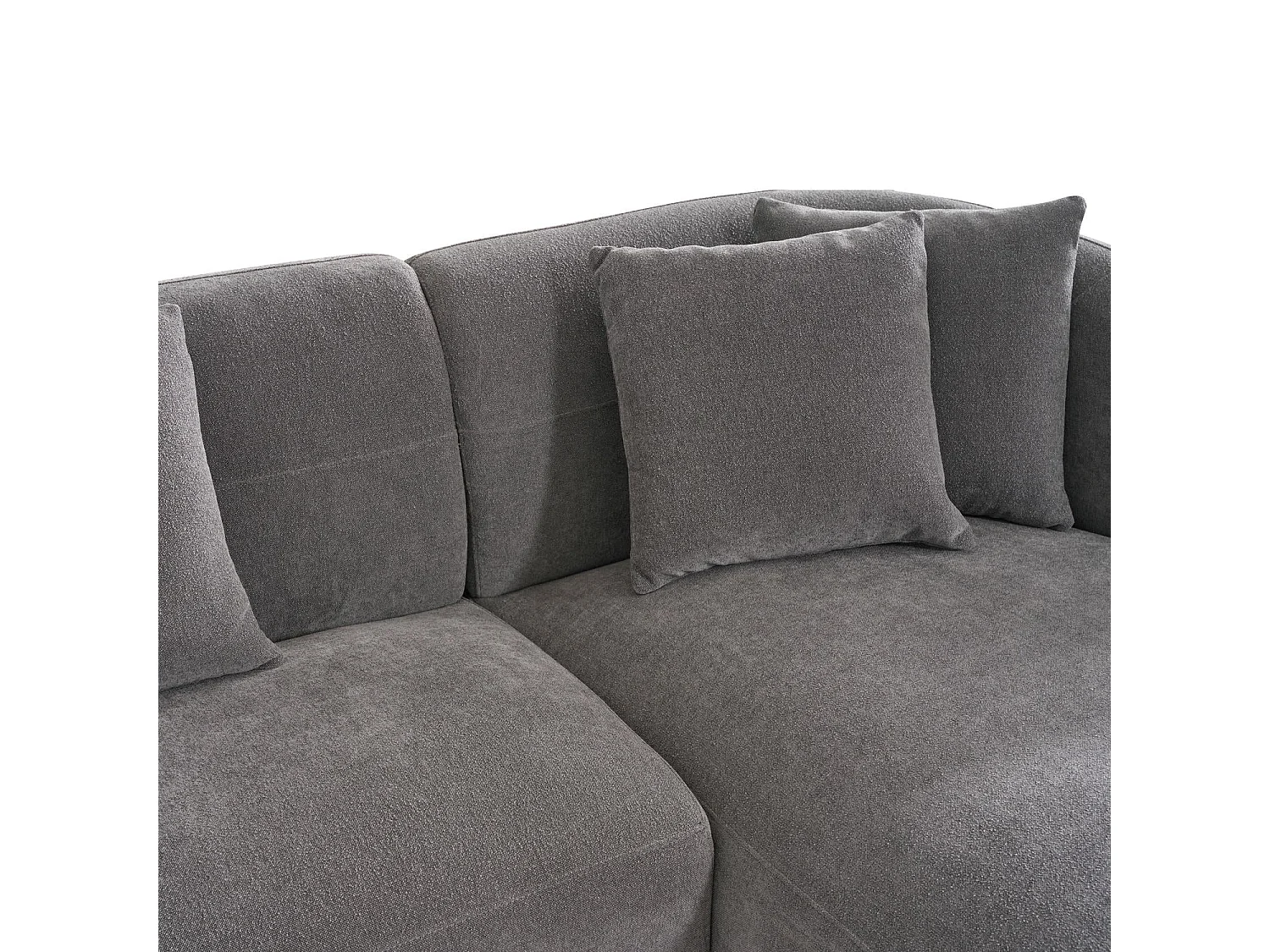 Hoekbank met hoek links 3 zitplaatsen New York van stof - grijs