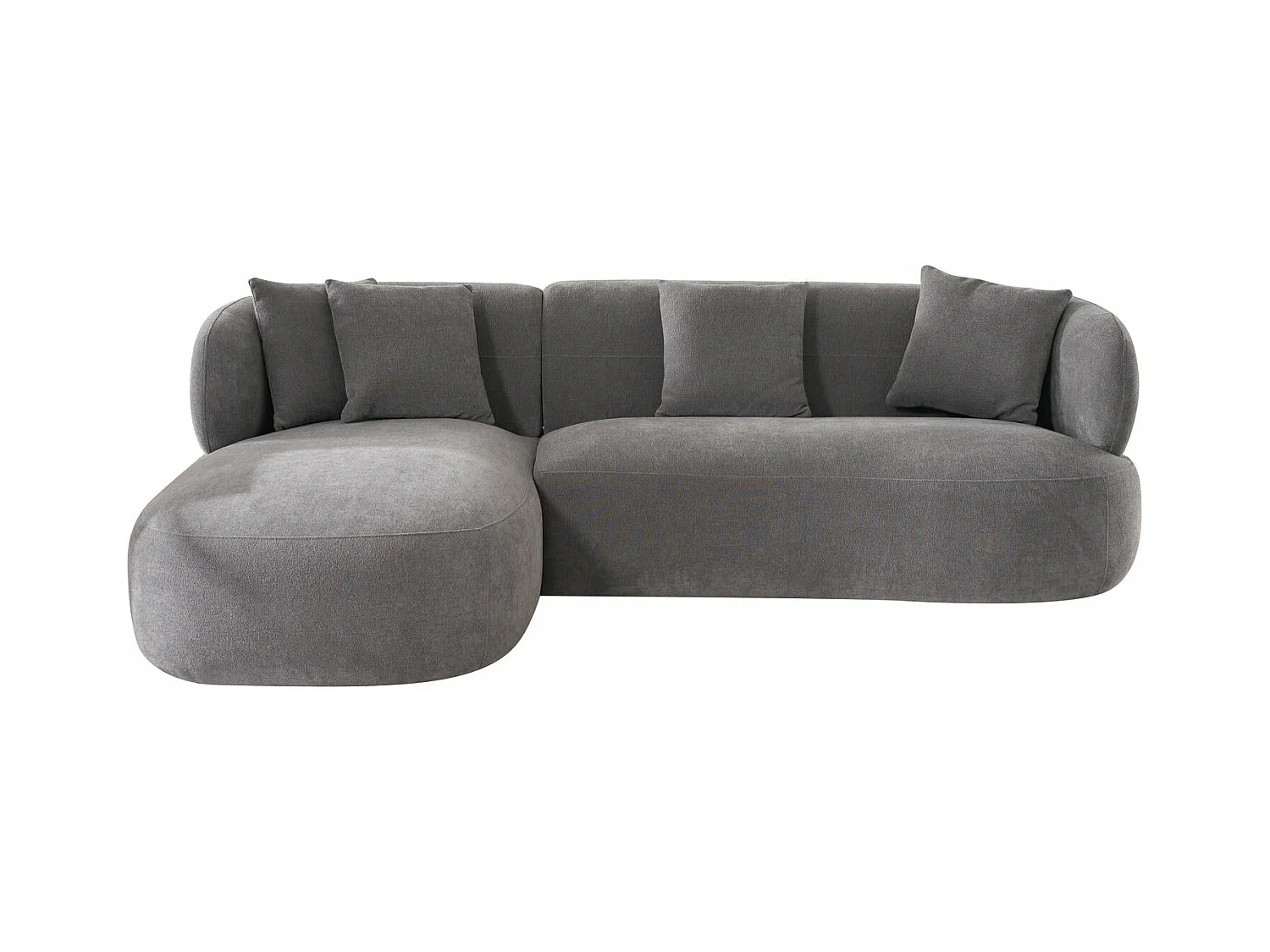 Canapé d'angle gauche New York - 3 places - Tissu - Gris