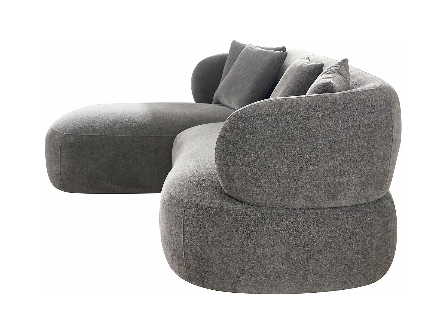 Canapé d'angle gauche New York - 3 places - Tissu - Gris