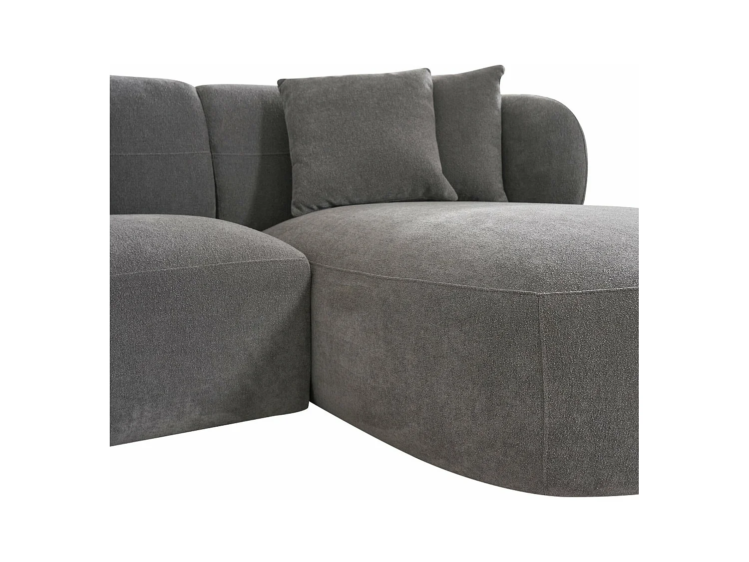 Canapé d'angle gauche New York - 3 places - Tissu - Gris