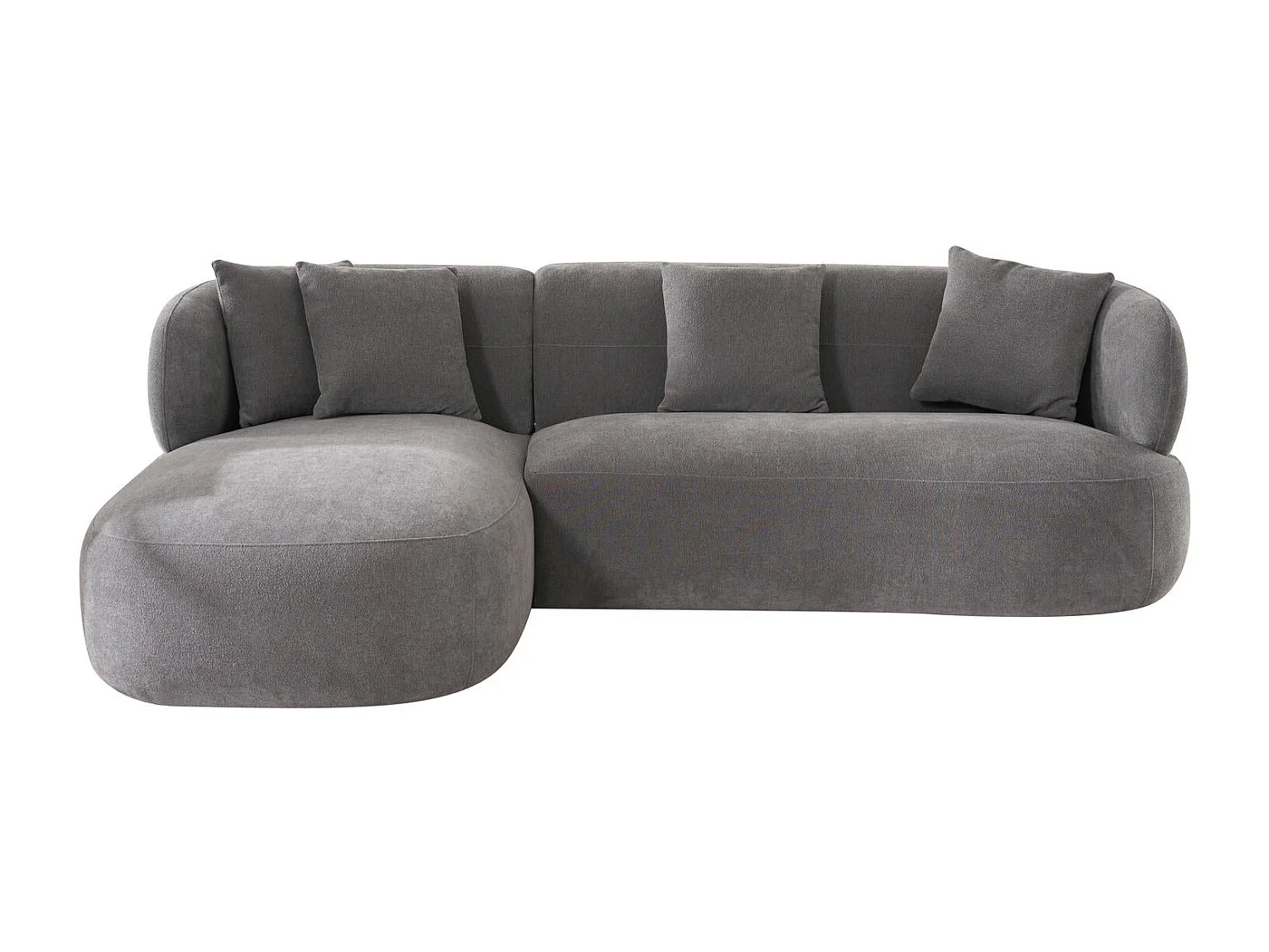 Canapé d'angle gauche New York - 3 places - Tissu - Gris