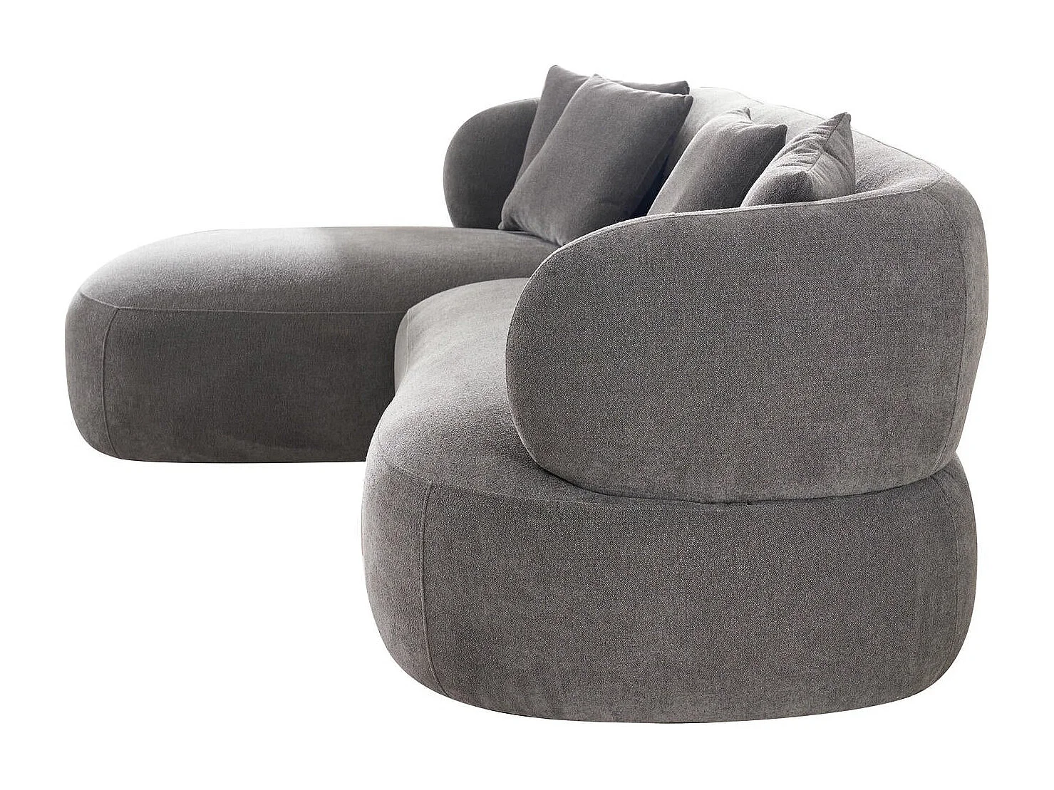 Canapé d'angle gauche New York - 3 places - Tissu - Gris