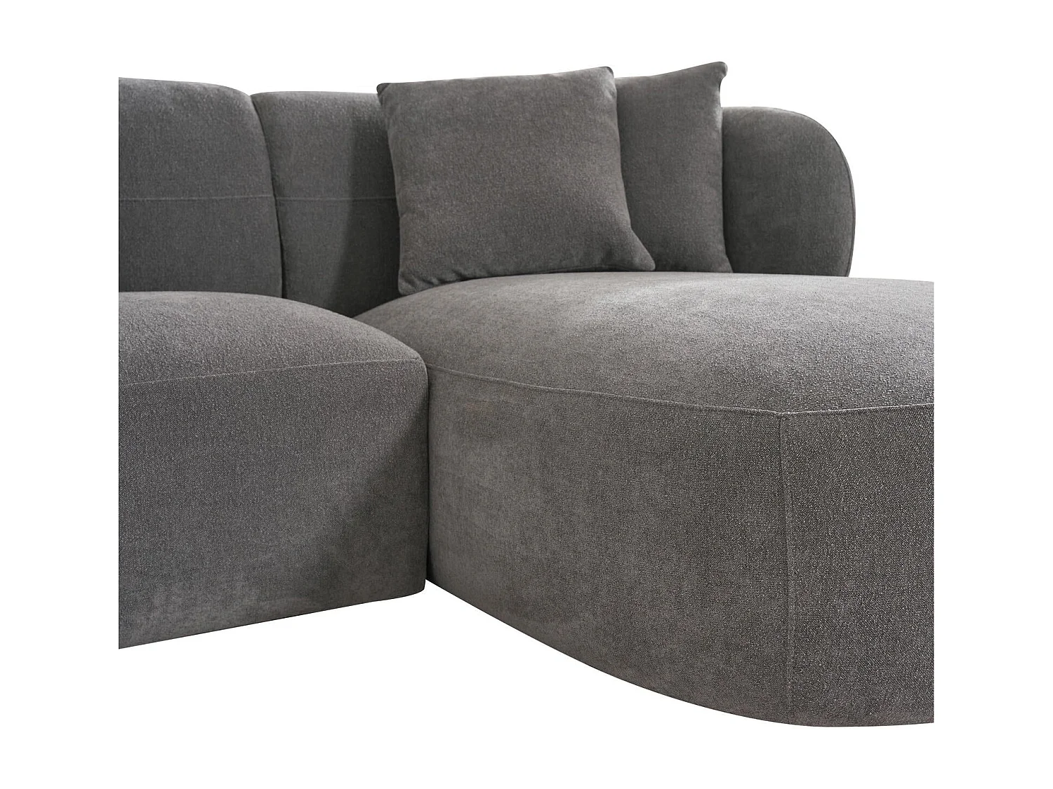 Canapé d'angle gauche New York - 3 places - Tissu - Gris