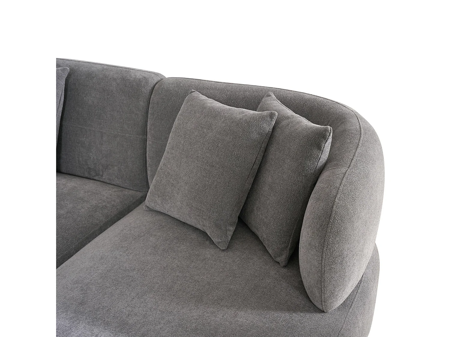 Canapé d'angle gauche New York - 3 places - Tissu - Gris