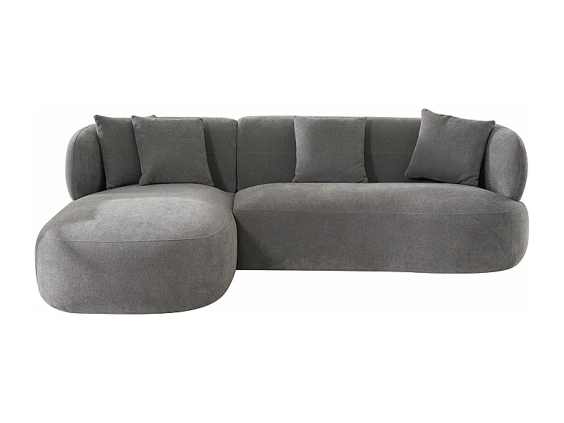 Canapé d'angle gauche New York - 3 places - Tissu - Gris