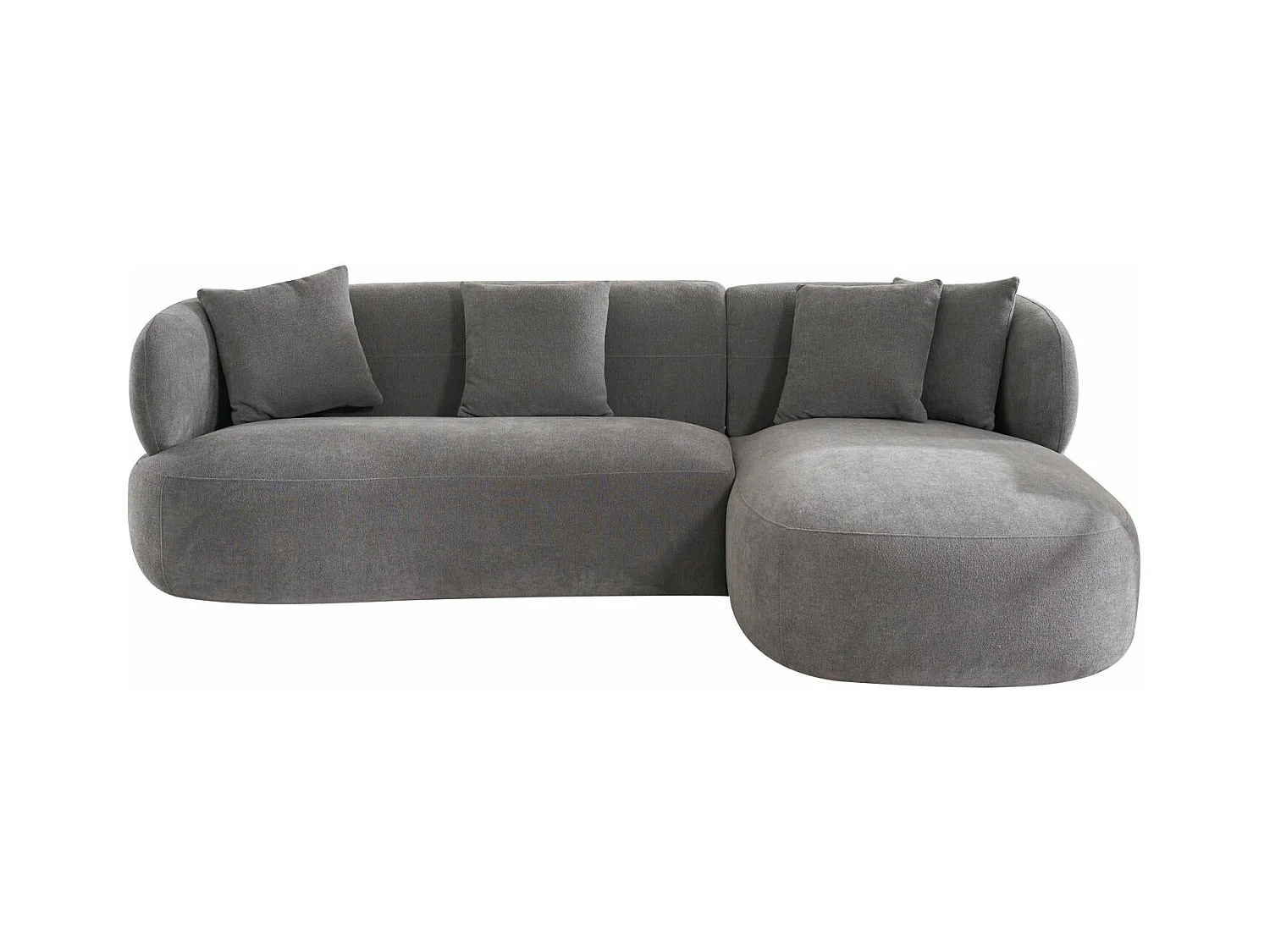 Canapé d'angle droite New York - 3 places - Tissu - Gris