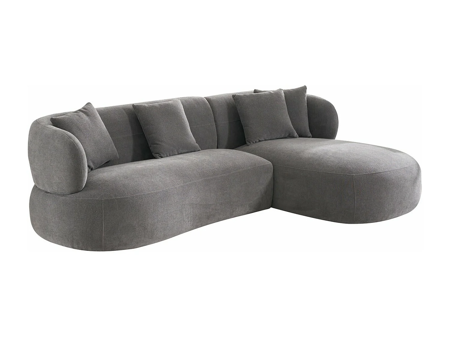 Canapé d'angle droite New York - 3 places - Tissu - Gris