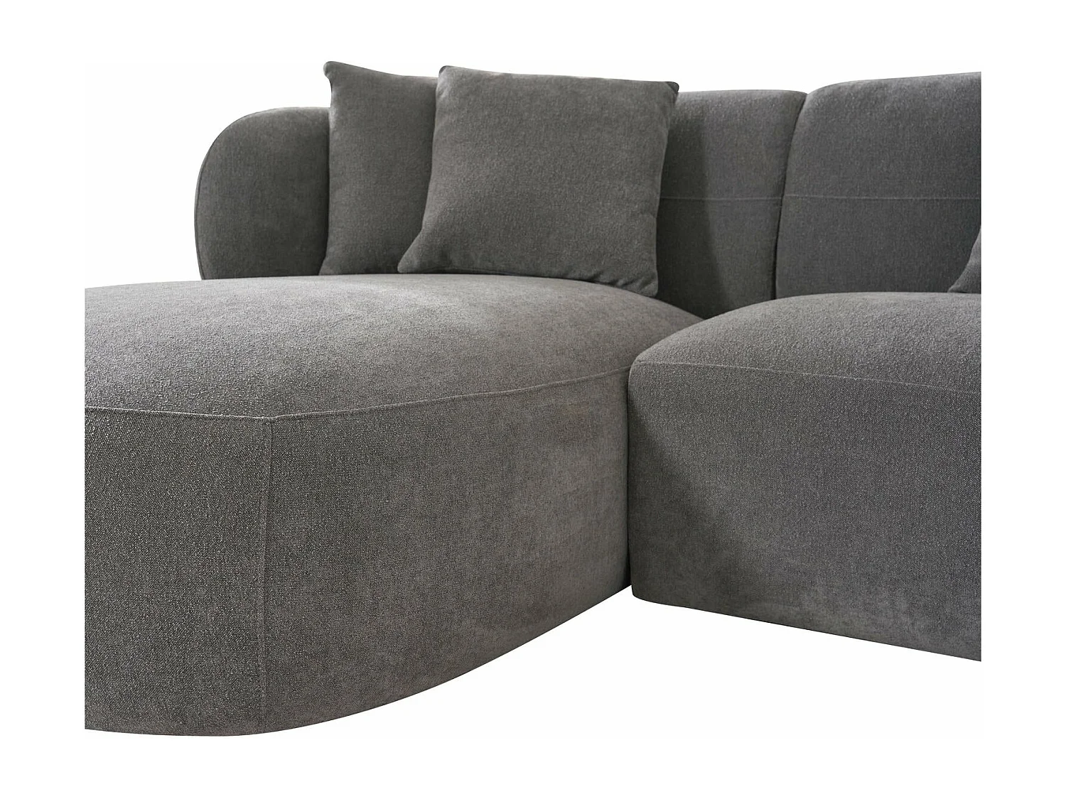 Canapé d'angle droite New York - 3 places - Tissu - Gris