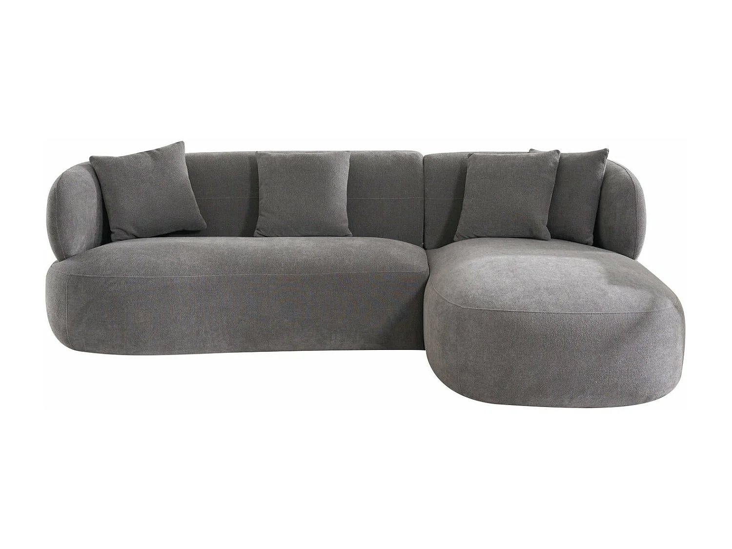 Canapé d'angle droite New York - 3 places - Tissu - Gris