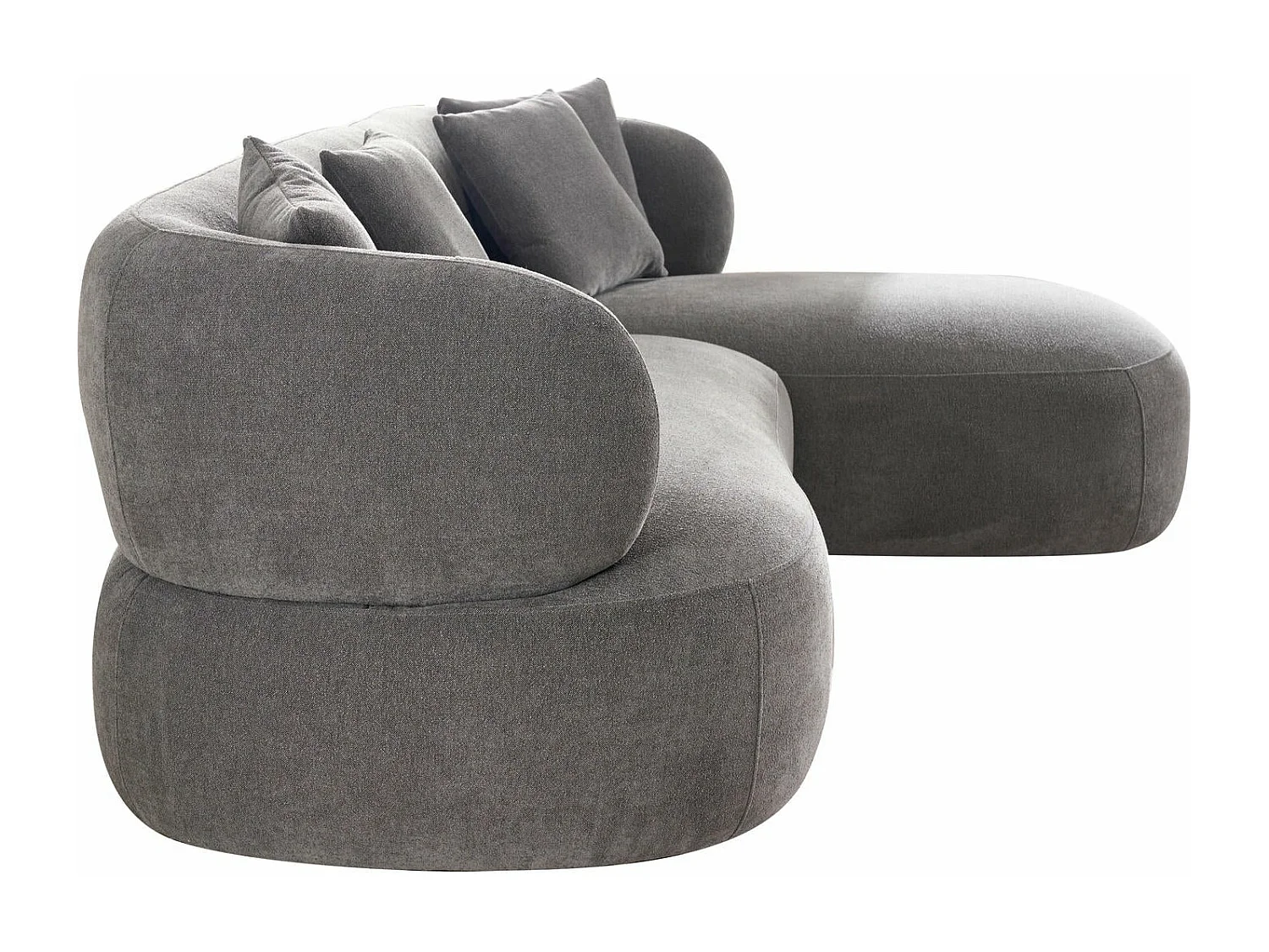 Canapé d'angle droite New York - 3 places - Tissu - Gris