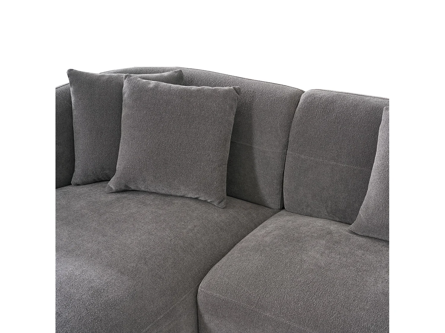 Canapé d'angle droite New York - 3 places - Tissu - Gris