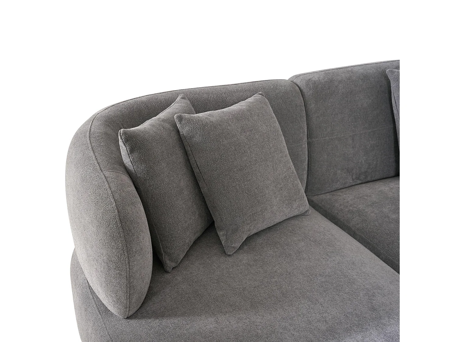 Canapé d'angle droite New York - 3 places - Tissu - Gris