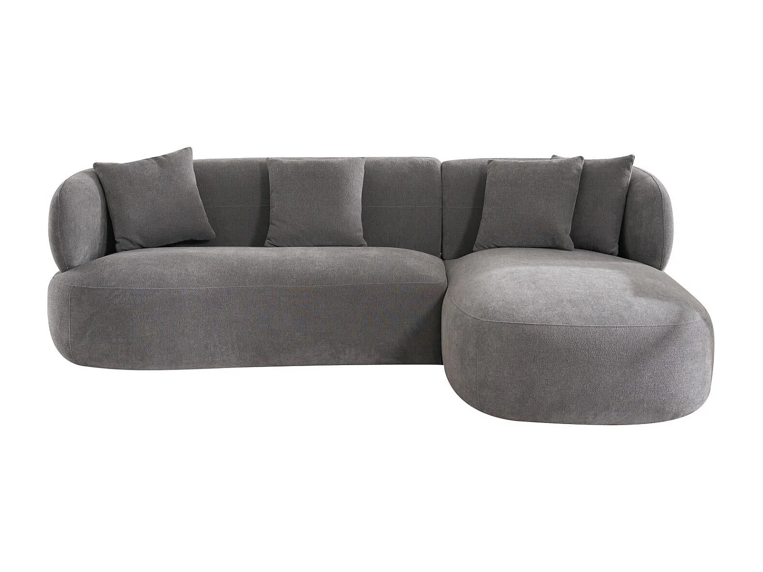 Canapé d'angle droite New York - 3 places - Tissu - Gris