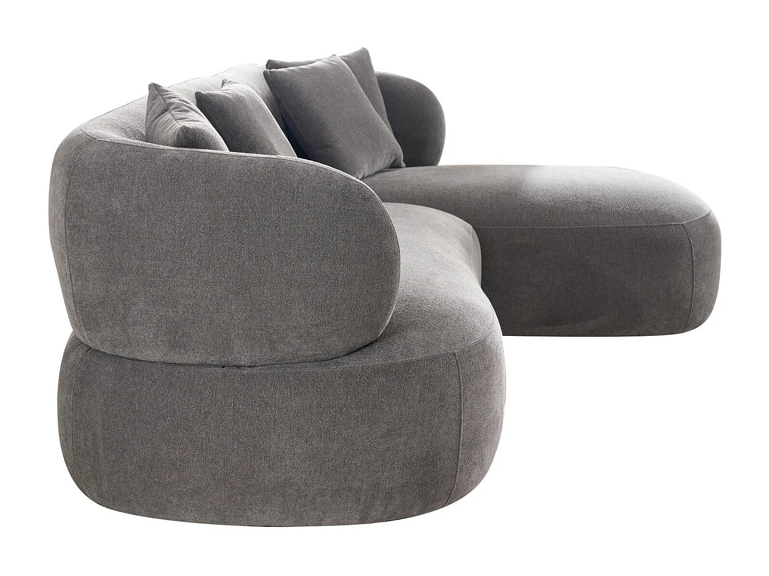 Canapé d'angle droite New York - 3 places - Tissu - Gris