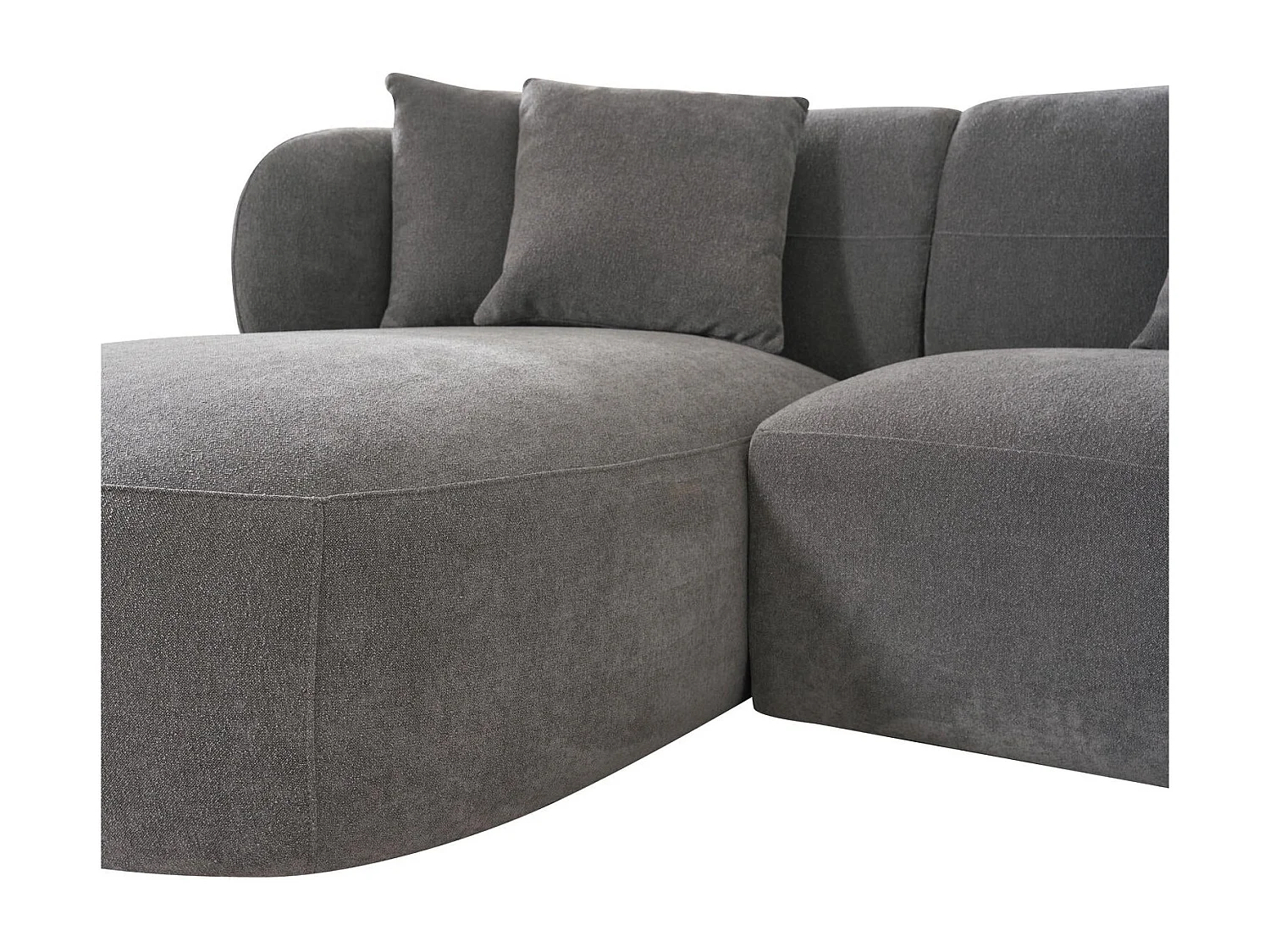 Canapé d'angle droite New York - 3 places - Tissu - Gris