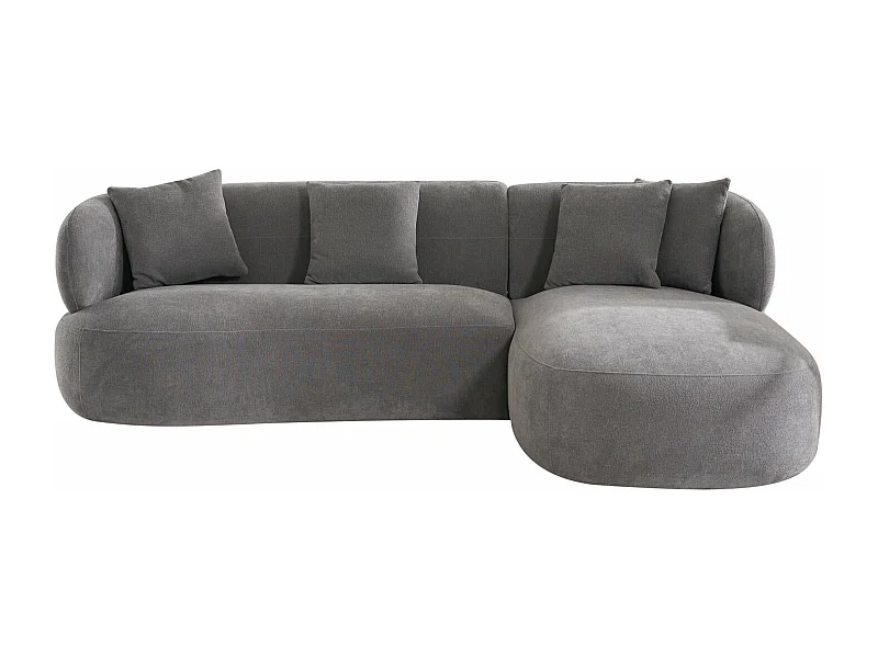 Canapé d'angle droite New York - 3 places - Tissu - Gris