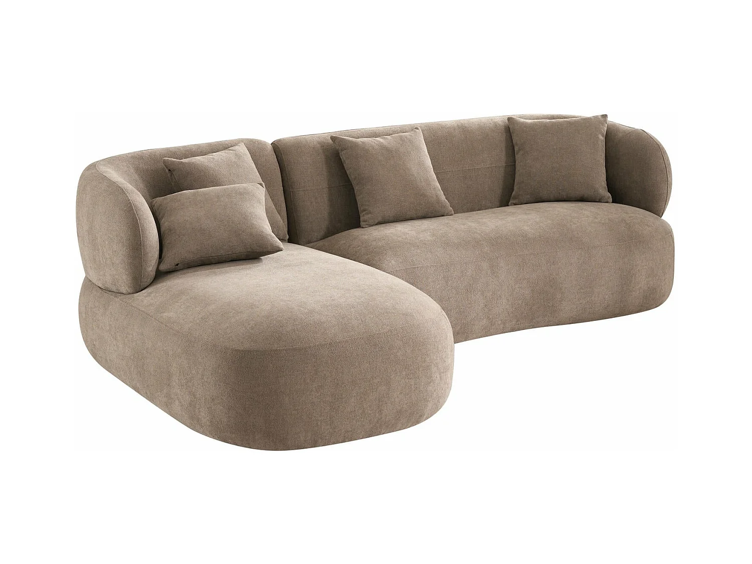 Canapé d'angle gauche New York - 3 places - Tissu - Marron