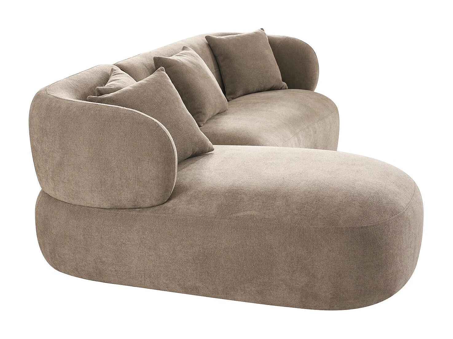 Canapé d'angle gauche New York - 3 places - Tissu - Marron