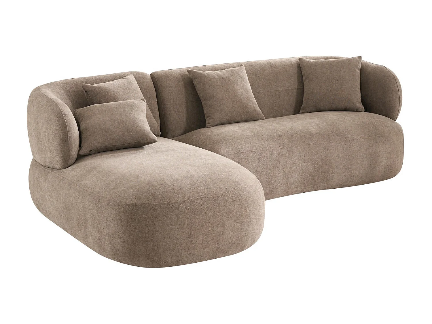 Canapé d'angle gauche New York - 3 places - Tissu - Marron