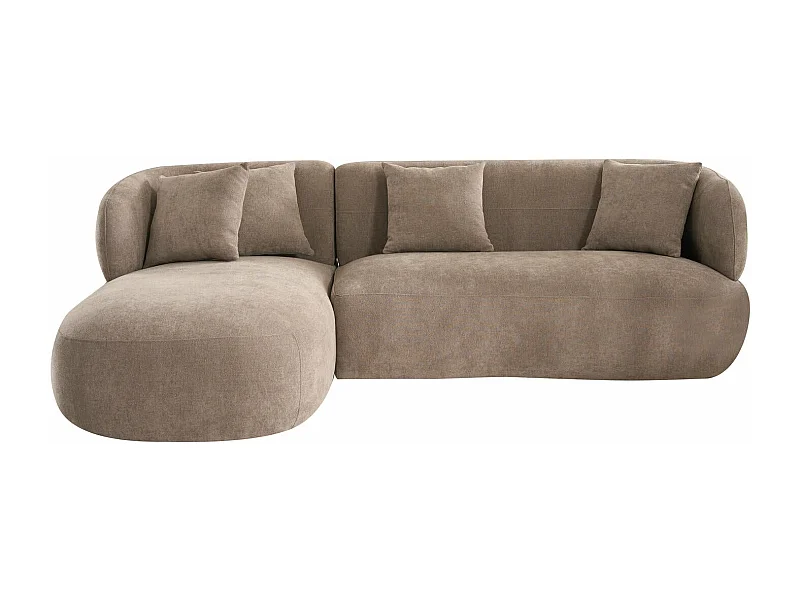 Canapé d'angle gauche New York - 3 places - Tissu - Marron