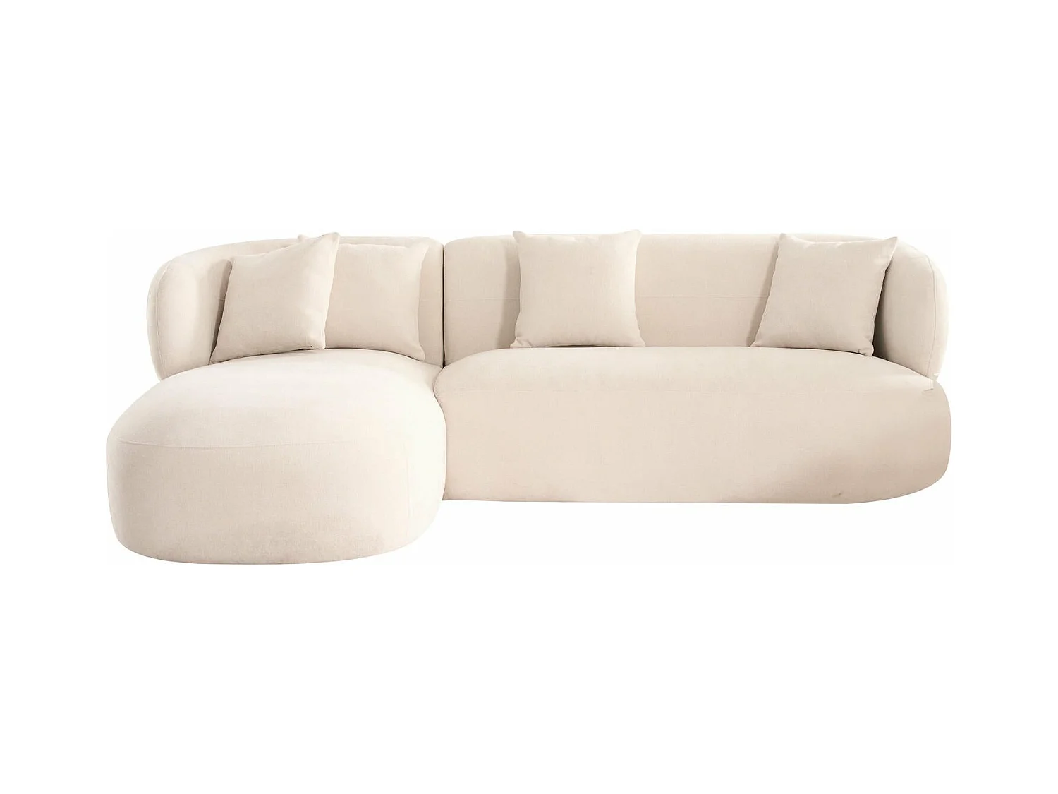 Canapé d'angle gauche New York - 3 places - Tissu - Beige