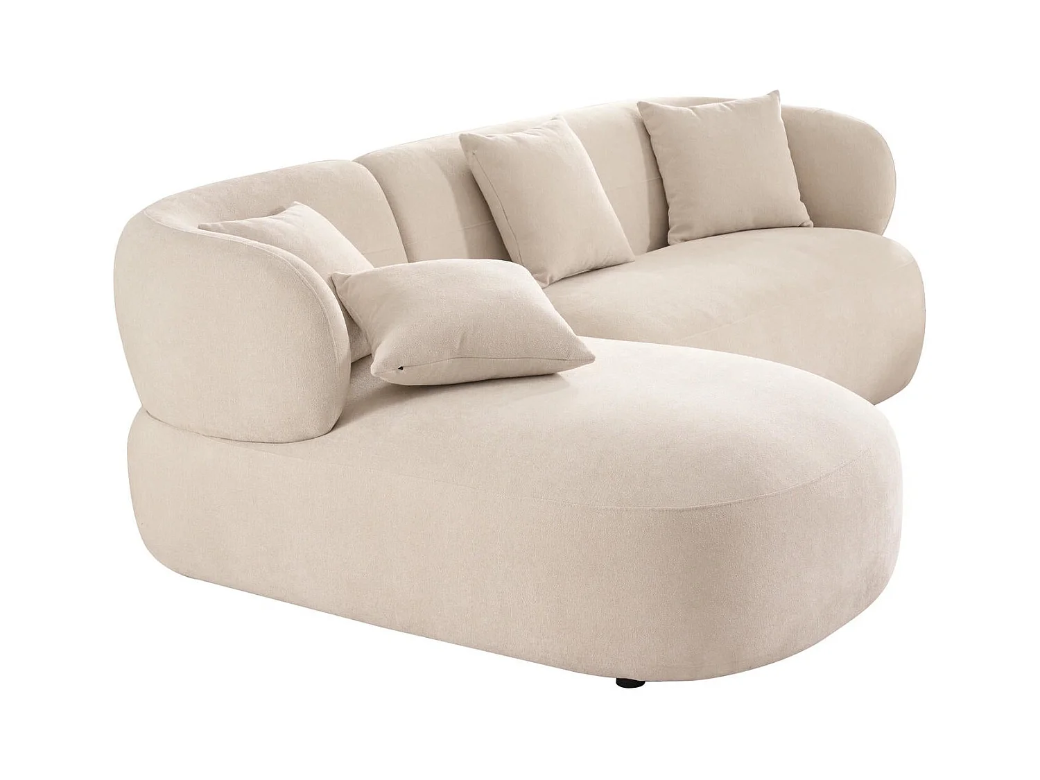 Canapé d'angle gauche New York - 3 places - Tissu - Beige