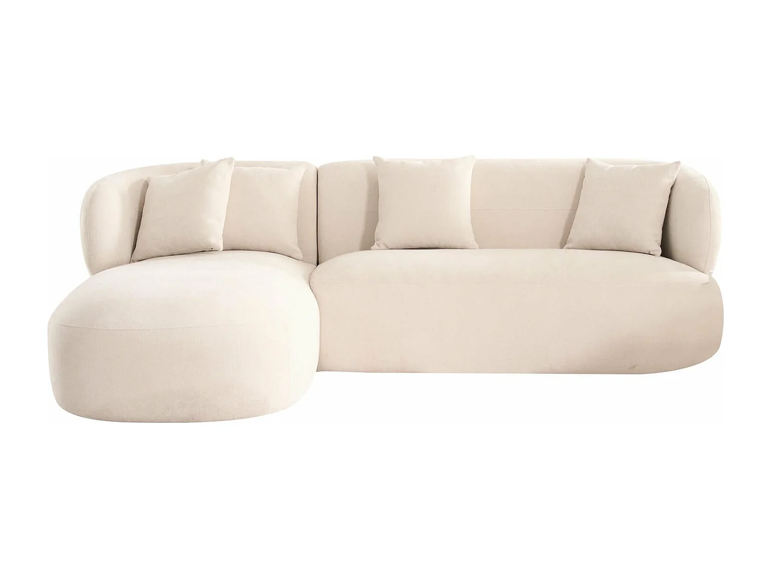 Canapé d'angle gauche New York - 3 places - Tissu - Beige