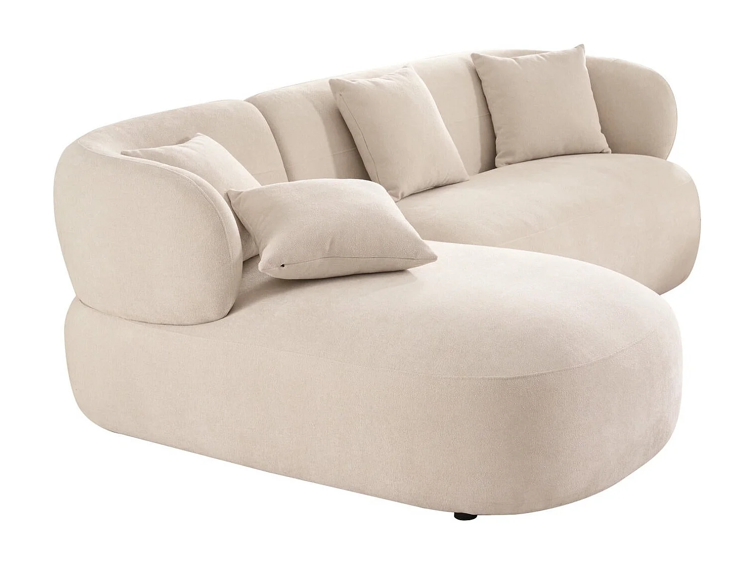 Canapé d'angle gauche New York - 3 places - Tissu - Beige