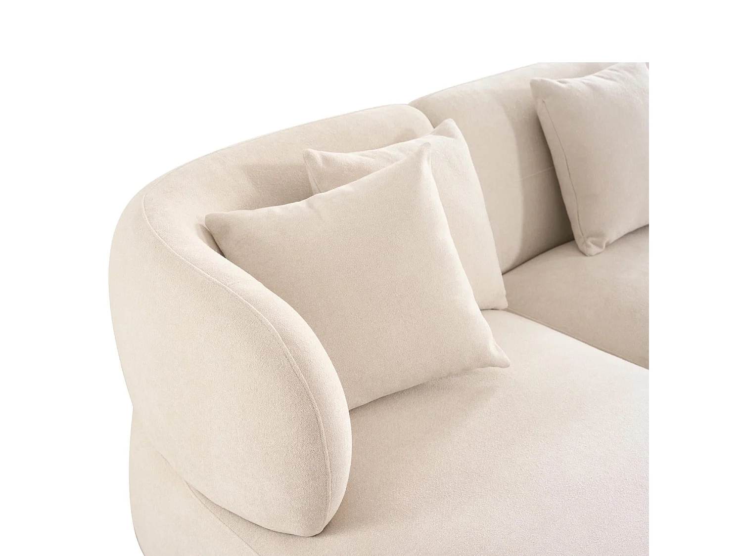 Canapé d'angle gauche New York - 3 places - Tissu - Beige