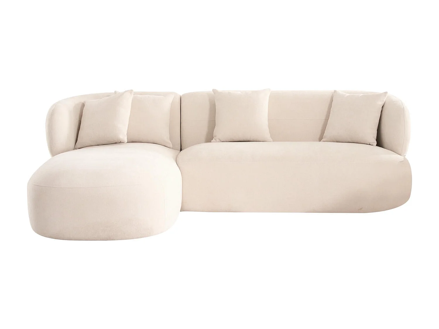 Canapé d'angle gauche New York - 3 places - Tissu - Beige