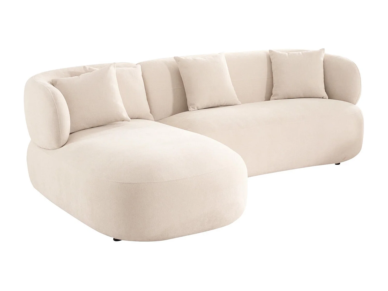 Canapé d'angle gauche New York - 3 places - Tissu - Beige