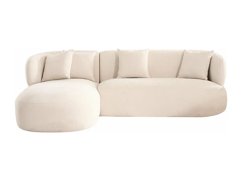 Canapé d'angle gauche New York - 3 places - Tissu - Beige