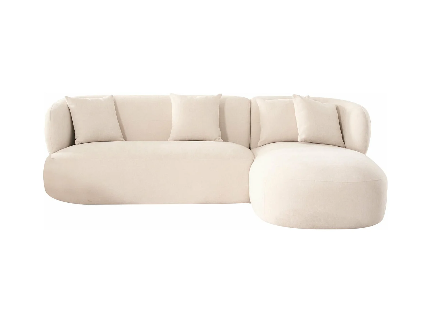 Canapé d'angle droite New York - 3 places - Tissu - Beige