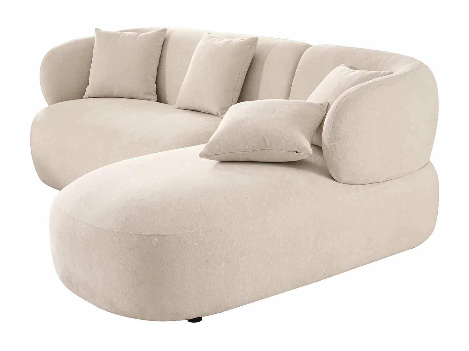 Canapé d'angle droite New York - 3 places - Tissu - Beige