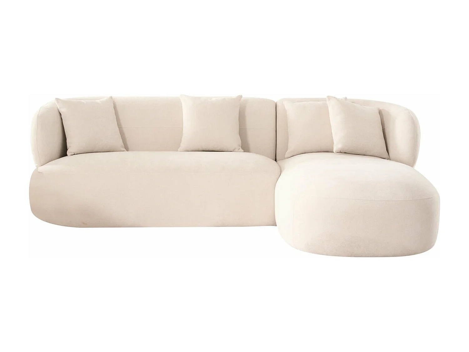 Canapé d'angle droite New York - 3 places - Tissu - Beige