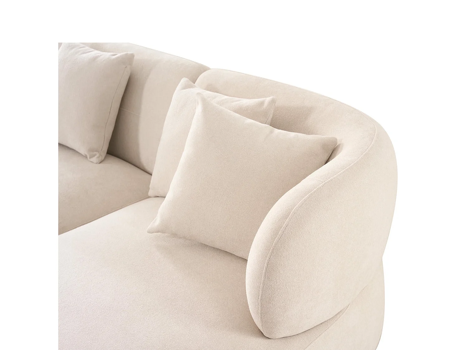 Canapé d'angle droite New York - 3 places - Tissu - Beige